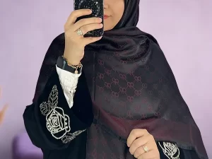 ژاکارد لمه طرح پاپیون زرشکی مشکی JL40901