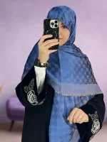 ژاکارد لمه طرح پاپیون آبی JL40901
