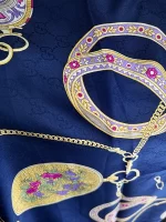 روسری ابریشم ژاکارد وارداتی (چهار رنگ) - طرح رویال تایم - Image 14
