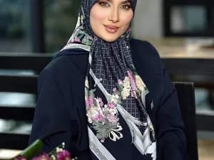روسری ابریشم توییل - طرح فلورال گرید (هشت رنگ) - ST40801